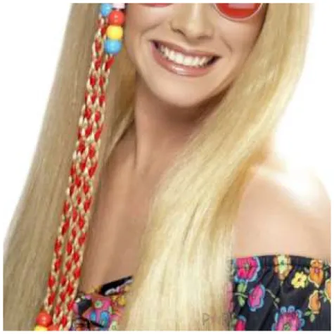 peruka party hipis koraliki blond smiffys