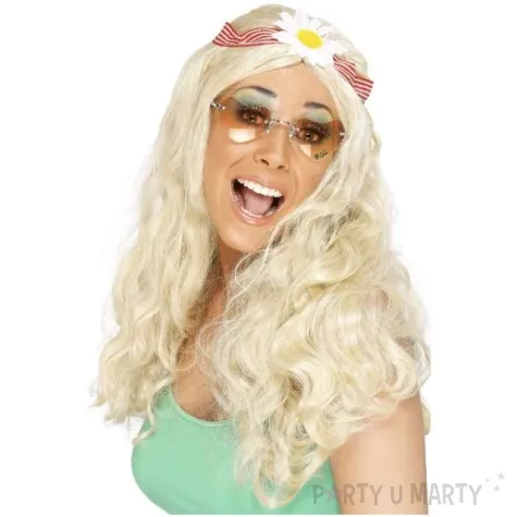 peruka party hipis opaska daisy blond smiffys