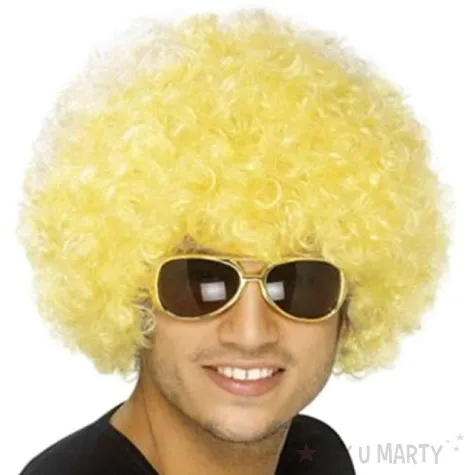 peruka party imprezowe afro zolta amscan