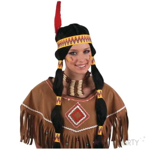 peruka party indianka z warkoczykami funnyfashion