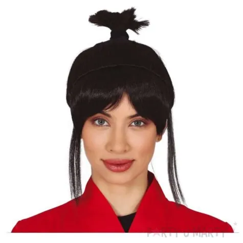 peruka party japonka z grzywka czarna guirca