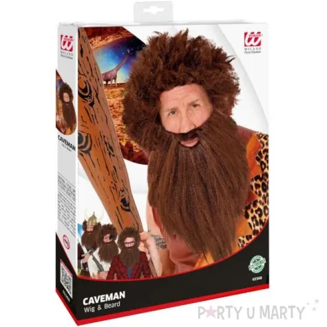 peruka party jaskiniowiec z broda brazowa widmann