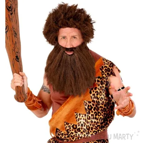 peruka party jaskiniowiec z broda brazowa widmann