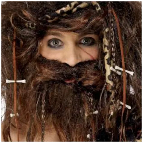 peruka party jaskiniowiec z opaska brazowa smiffys