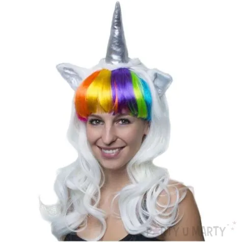 peruka party jednorozec kolorowa funny fashion
