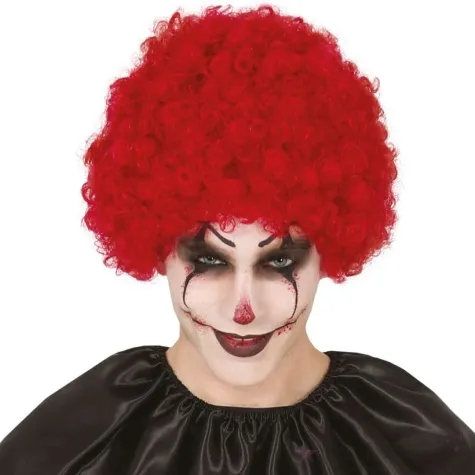 peruka party klaun czerwony guirca