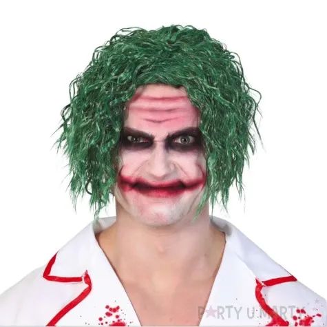 peruka party klaun joker zielona guirca
