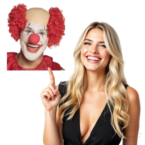 peruka party klaun z lysina czerwona boland