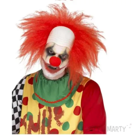 peruka party klaun z lysina czerwona smiffys