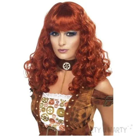 peruka party kobieta steampunk kasztanowa smiffys