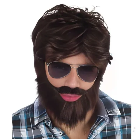 peruka party koles z broda brazowy party tino