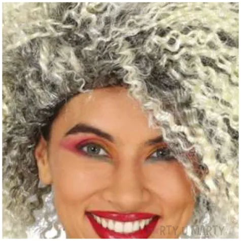 peruka party lata 80 krecone wlosy blond guirca