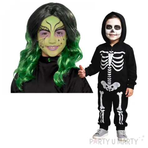 peruka party mala czarownica czarno zielona smiffys