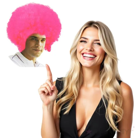 peruka party mega afro rozowa godan