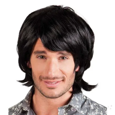 peruka party meskie lata 70 czarna boland