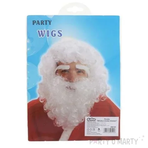 peruka party mikolaj z broda i brwiami
