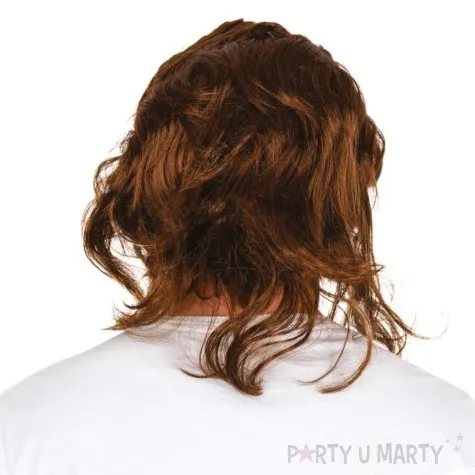peruka party mullet disco brazowy ptitclown