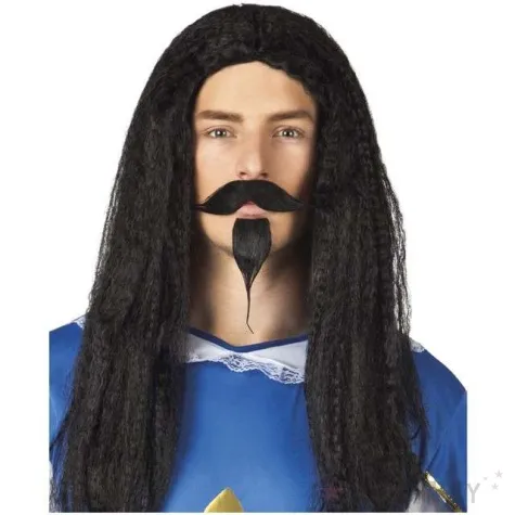 peruka party muszkieter gerard z zarostem czarna boland