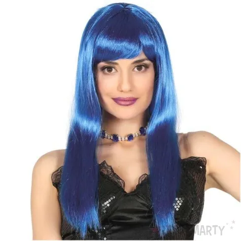 peruka party neon bob niebieska guirca