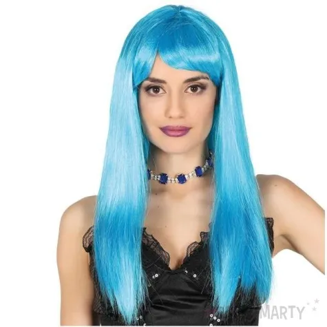peruka party neon bob niebieski guirca