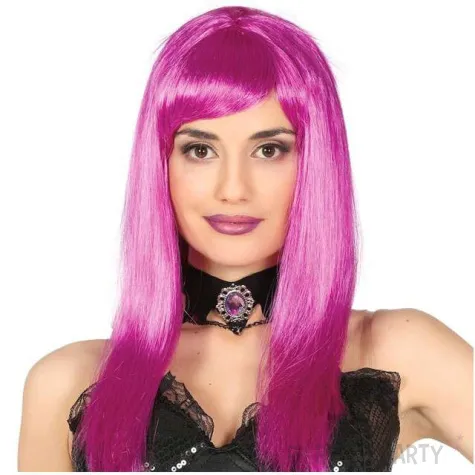 peruka party neon girl liliowy guirca