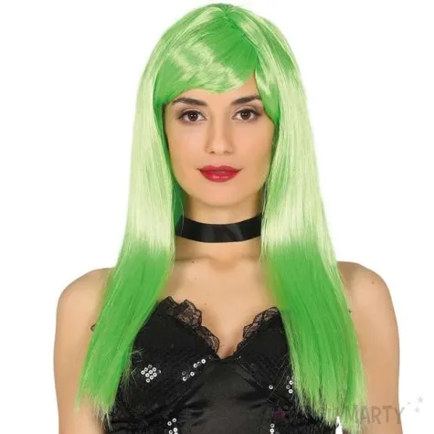 peruka party neon girl zielony guirca