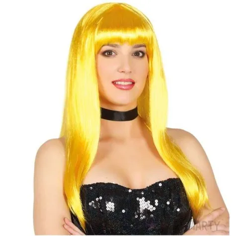peruka party neon girl zolty guirca