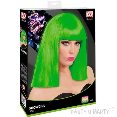 peruka party neon zielona widmann