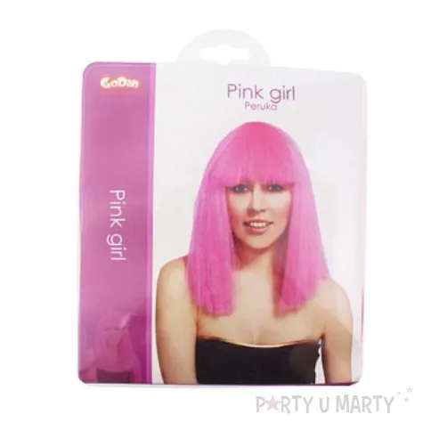 peruka party pink girl rozowa