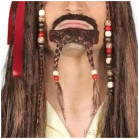 peruka party pirat wasy broda opaska brazowy partytino