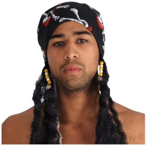 peruka party pirat z bandana czarna carnival toys
