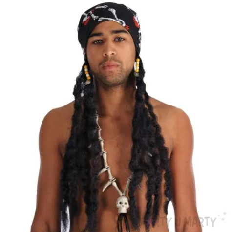 peruka party pirat z bandana czarna carnival toys