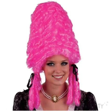 peruka party pompadour rozowa funny fashion