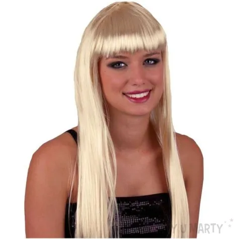 peruka party pony dlugie wlosy blond funny fashion