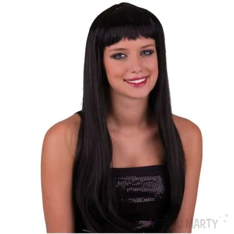peruka party pony dlugie wlosy czarna funny fashion