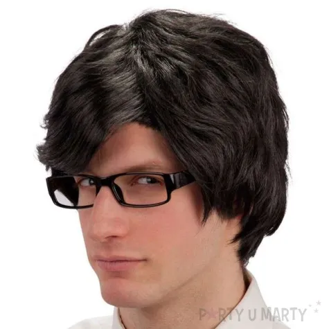 peruka party przedzialek meski czarna carnival toys