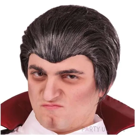 peruka party przystojny dracula guirca czarno siwa