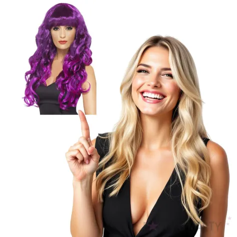 peruka party syrena fioletowa smiffys