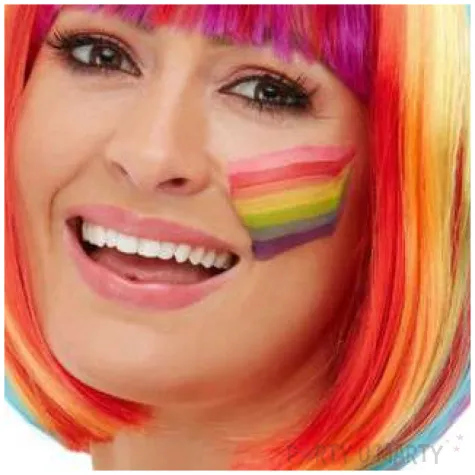 peruka party teczowy bob kolorowa smiffys