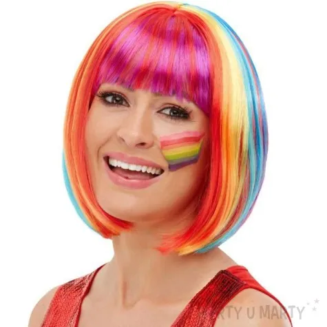 peruka party teczowy bob kolorowa smiffys