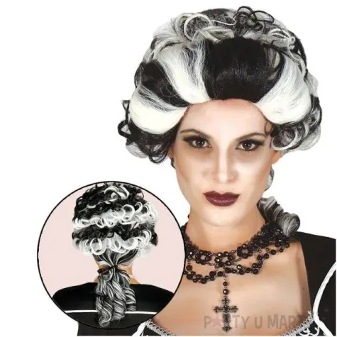 peruka party wampirzyca guirca czarno siwa