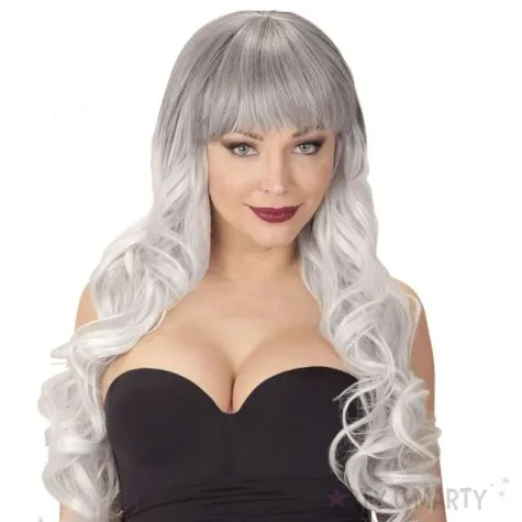 peruka party wampirzyca melania dlugie loki szara widmann