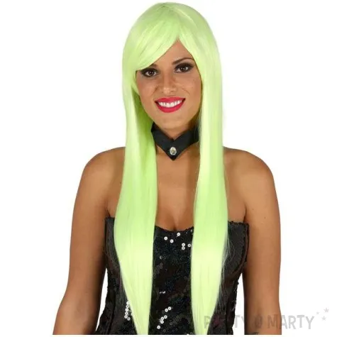peruka party wendy long zielona neonowa guirca