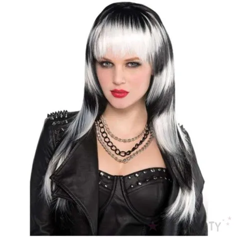 peruka party zabojcza pieknosc ombre czarno biale amscan