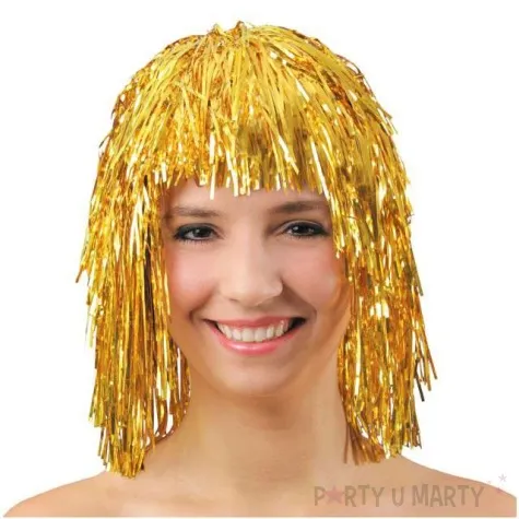 peruka party zlota girl foliowa kraszek