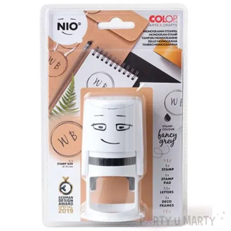 pieczatka nio inicjaly ozdobne colop