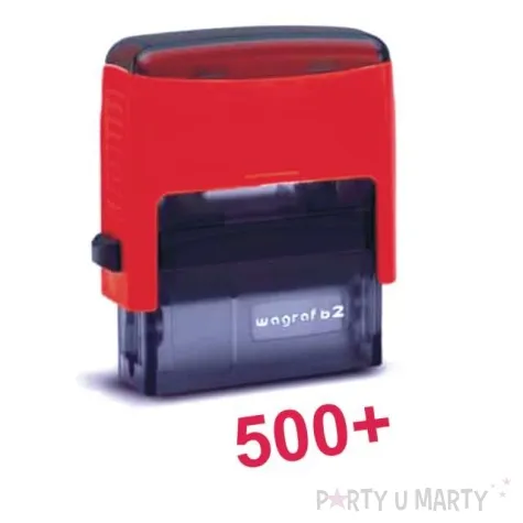 pieczatka z napisem 500 czerwona 39 x 15 mm