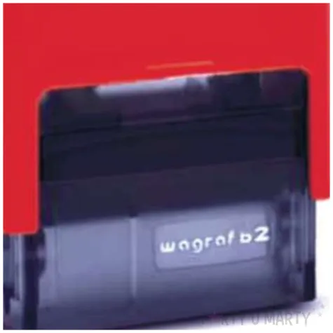 pieczatka z napisem pilne czerwona 38 x 14 mm