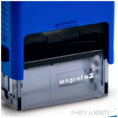 pieczatka z napisem polecony niebieska 38 x 14 mm