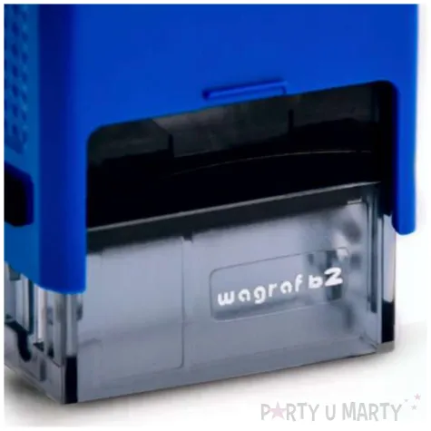 pieczatka z napisem polecony priorytet niebieska 38 x 14 mm